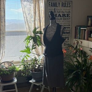 Studio Y Black Vest and Victorias Secret Gray pencil skirt